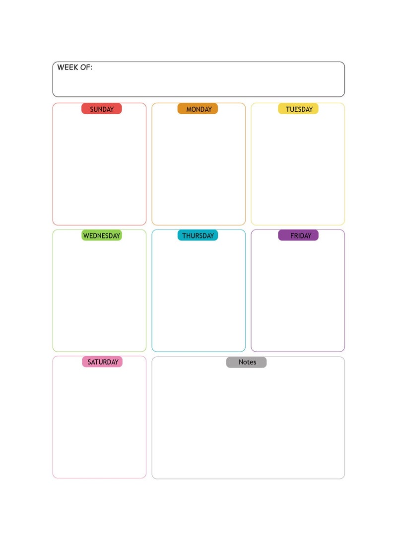 Long White Weekly Planner Refrigerator Magnet Strong Dry Erase Magnetic Planner Monthly And Weekly Planner, Anti-Fouling Magnetic Whiteboard Calendar, Magnetic Calendar Message Board Dry Erase Soft Whiteboard - Image 1